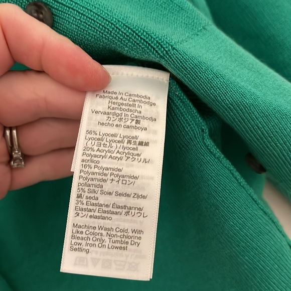J.Crew Green Cardigan Size Large - Picture 4 of 5